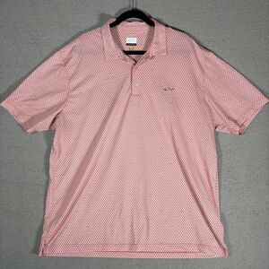 Greg‎ Norman Size XXL Play Dry Men's Polo Crab AOP Red White Blue